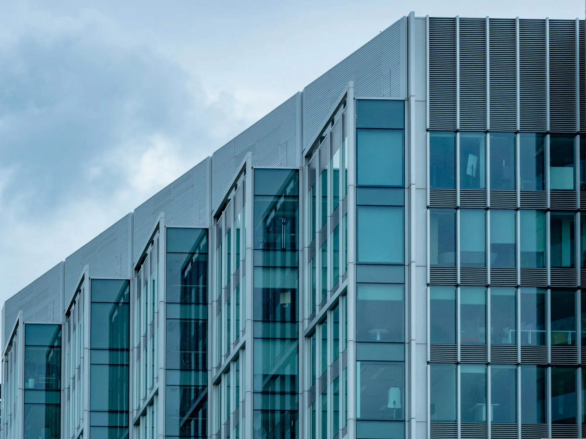 Commercial office building with a glass and metal facade